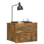Comodino Rovere Fumo 40x30x30 cm Legno Multistrato