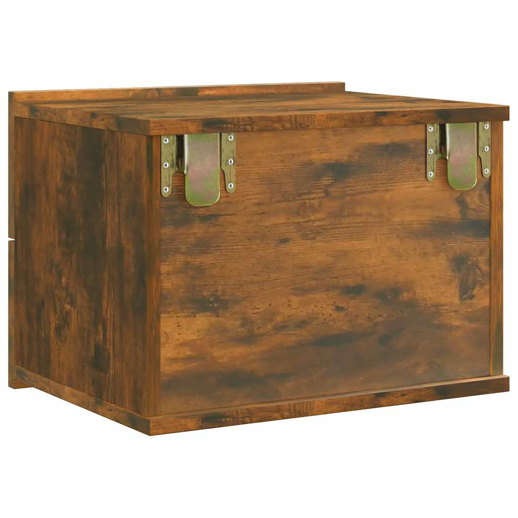 Comodino Rovere Fumo 40x30x30 cm Legno Multistrato