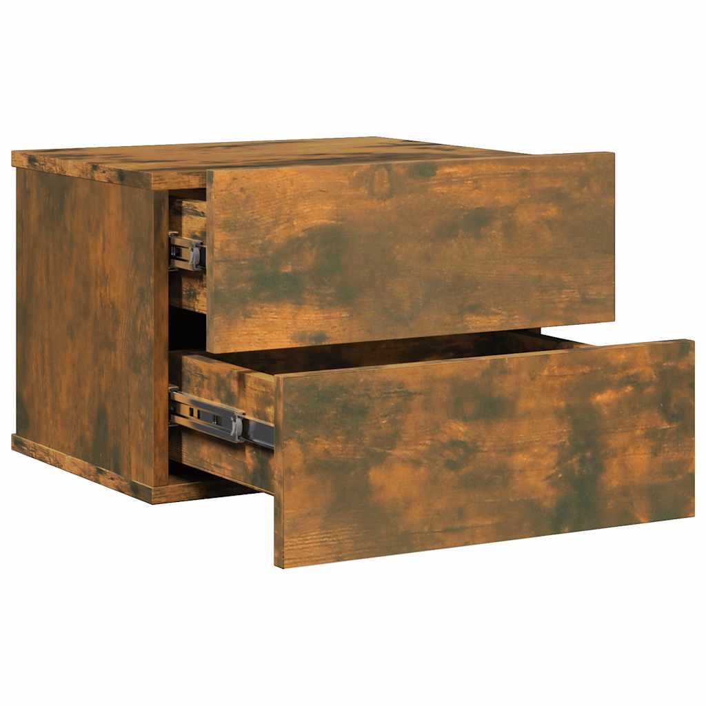 Comodino Rovere Fumo 40x30x30 cm Legno Multistrato