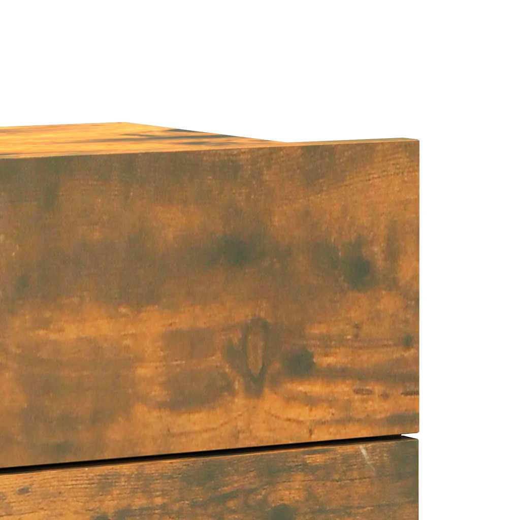 Comodino Rovere Fumo 40x30x30 cm Legno Multistrato