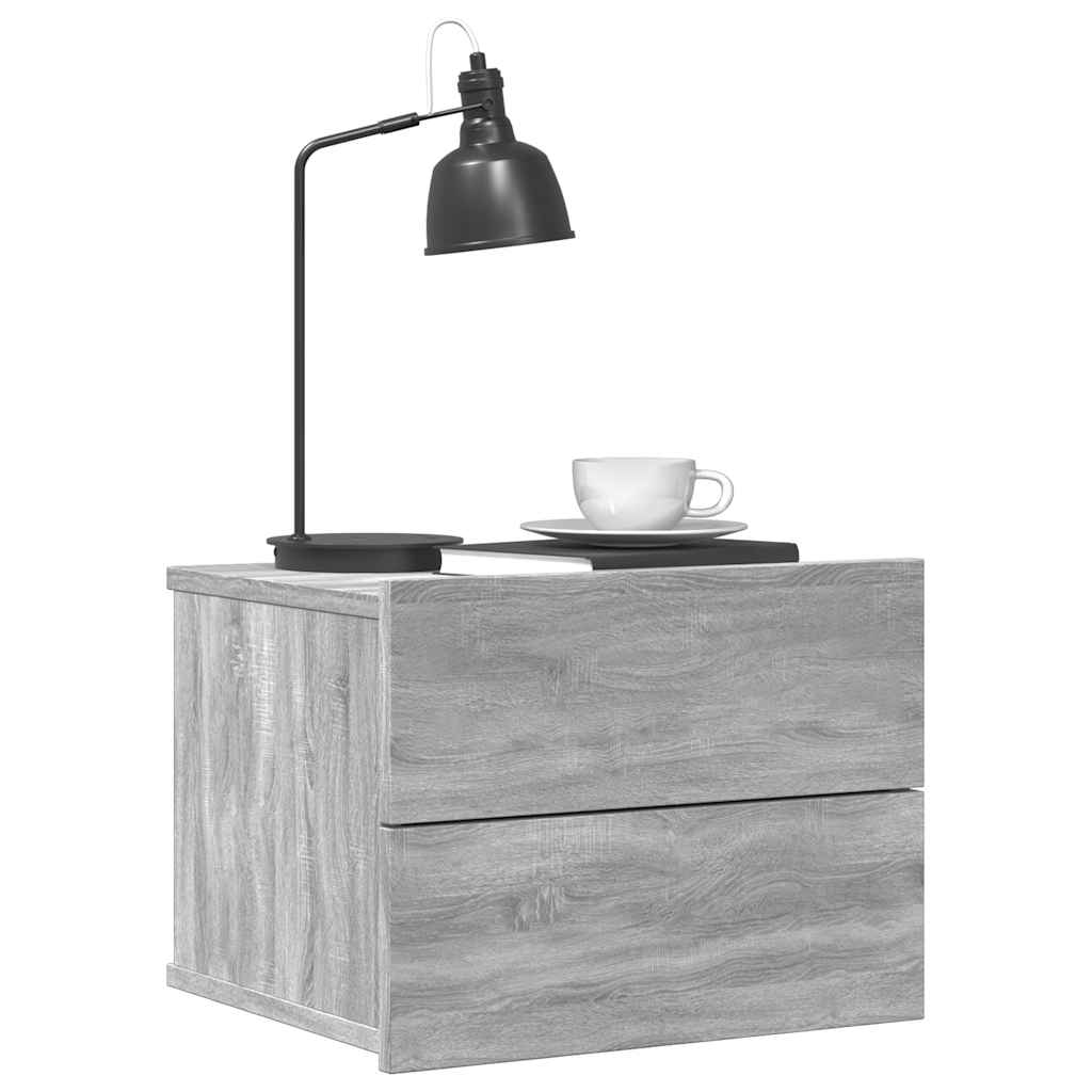 Comodino Grigio Sonoma 40x30x30 cm in Legno Multistrato
