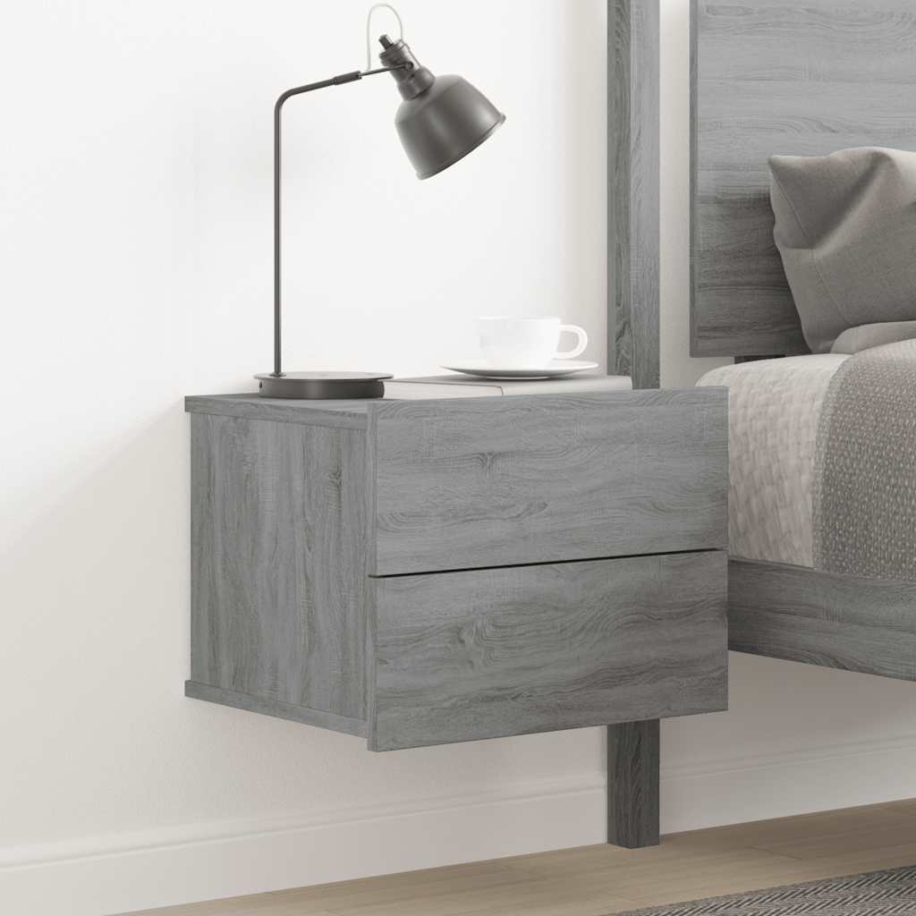 Comodino Grigio Sonoma 40x30x30 cm in Legno Multistrato