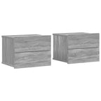 Comodini Grigio Sonoma 2 pz 40x30x30 cm in Legno Multistrato