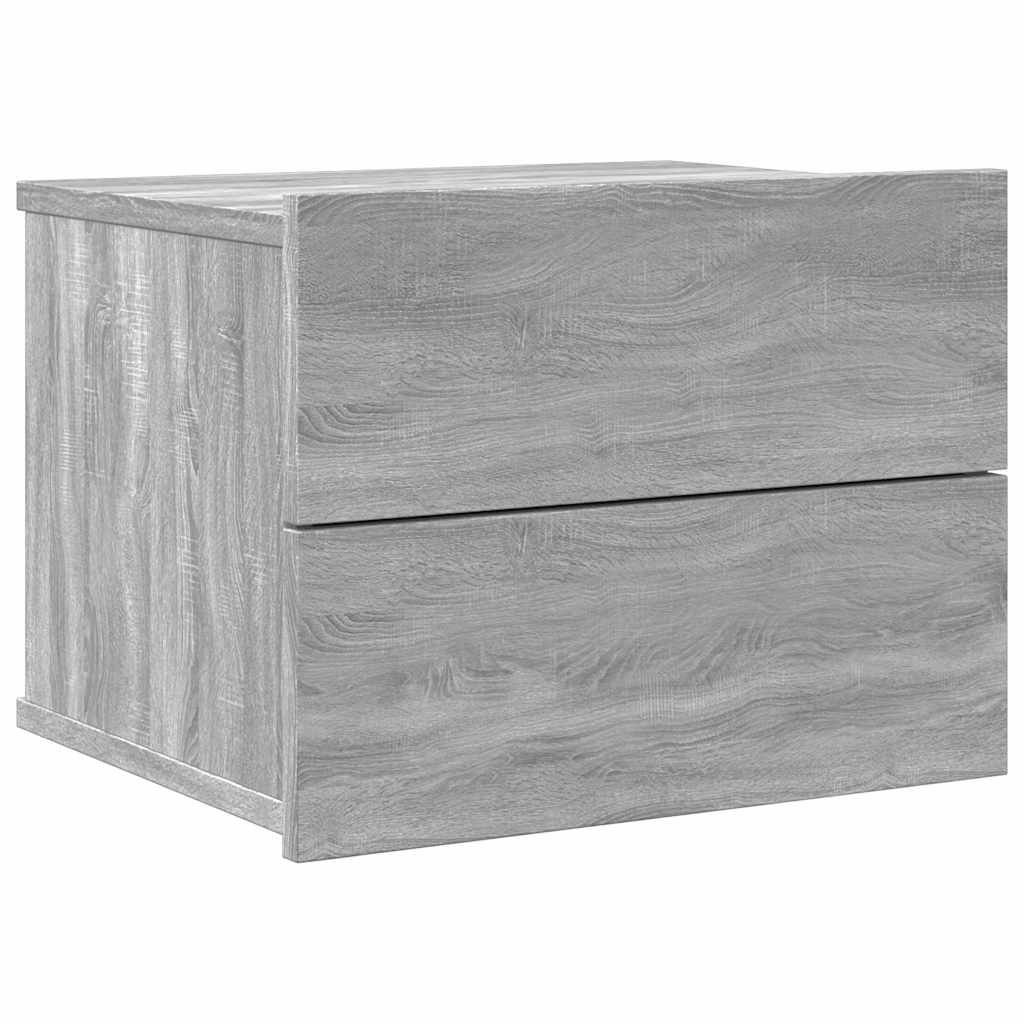 Comodini Grigio Sonoma 2 pz 40x30x30 cm in Legno Multistrato