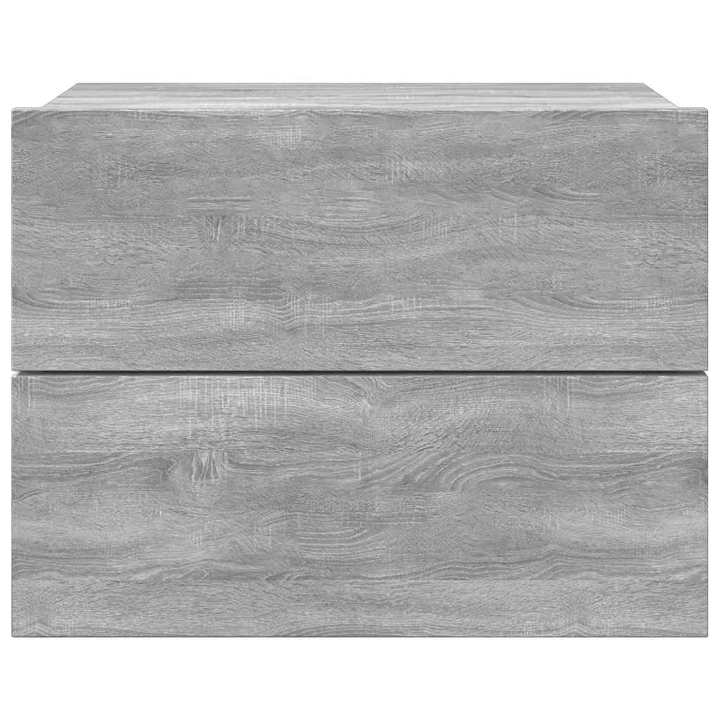 Comodini Grigio Sonoma 2 pz 40x30x30 cm in Legno Multistrato