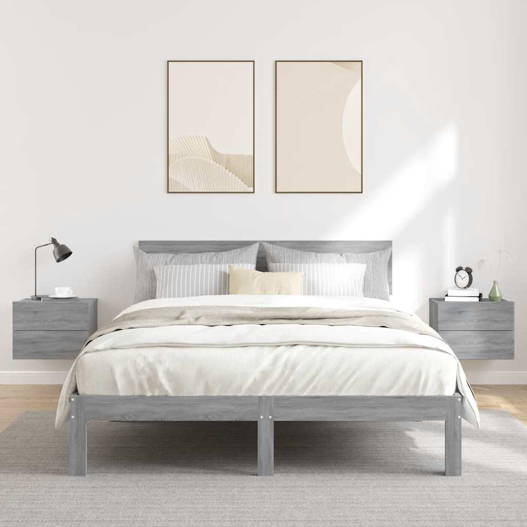 Comodini Grigio Sonoma 2 pz 40x30x30 cm in Legno Multistrato