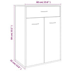 Scarpiera Grigio Sonoma 60x35x84 cm in Legno Multistrato