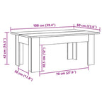 Tavolino da Salotto Grigio Sonoma 100x60x42cm Legno Multistrato