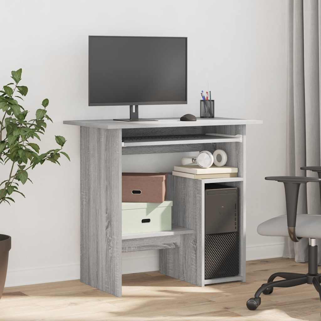 Scrivania Grigio Sonoma 80x45x74 cm in Legno Multistrato
