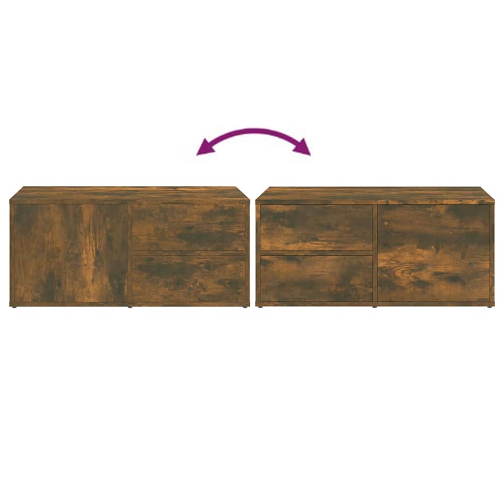Mobile Porta TV Rovere Fumo 80x34x36 cm in Legno Multistrato