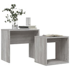 Tavolini Salotto Impilabili 2pz Grigio Sonoma Legno Multistrato