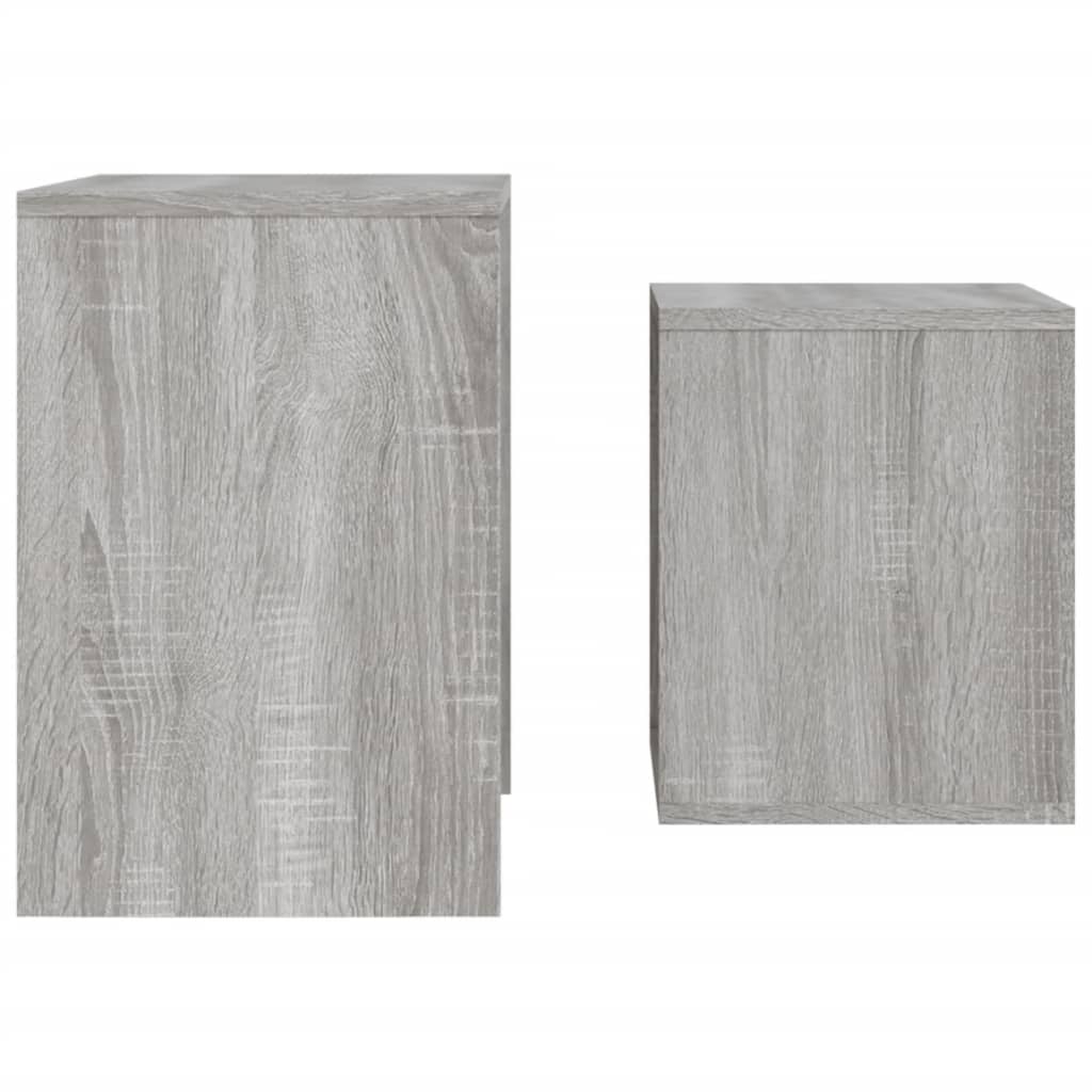 Tavolini Salotto Impilabili 2pz Grigio Sonoma Legno Multistrato