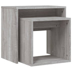 Tavolini Salotto Impilabili 2pz Grigio Sonoma Legno Multistrato