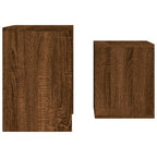 Tavolini Impilabili 2 pz Rovere Marrone in Legno Multistrato