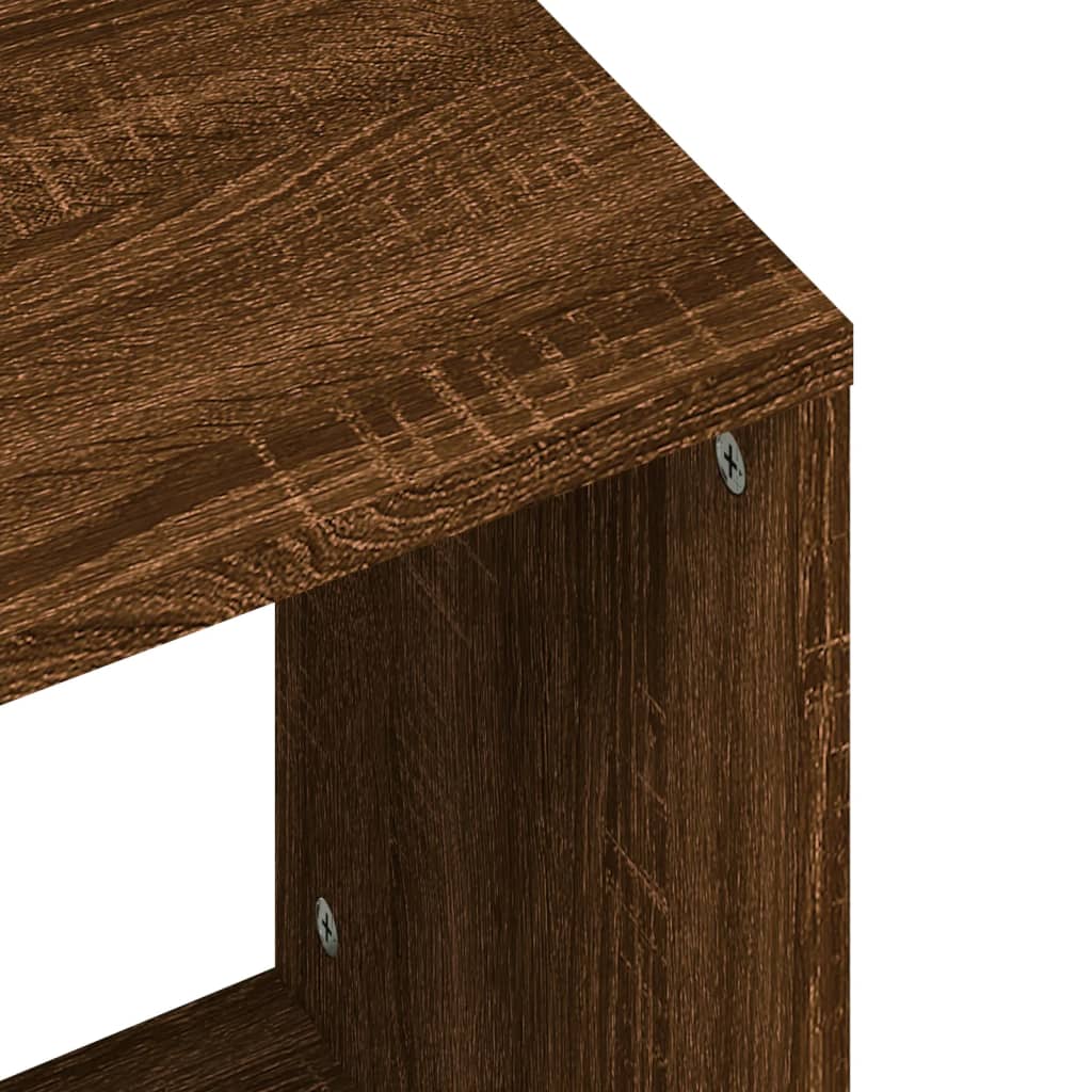 Tavolini Impilabili 2 pz Rovere Marrone in Legno Multistrato