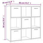 Libreria Rovere Fumo 90x30x90 cm in Legno Multistrato