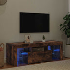 Mobile Porta TV con Luci LED Rovere Fumo 120x35x40 cm