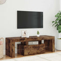 Mobile Porta TV con Luci LED Rovere Fumo 120x35x40 cm