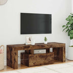 Mobile Porta TV con Luci LED Rovere Fumo 120x35x40 cm