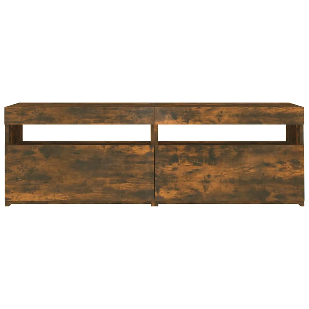 Mobile Porta TV con Luci LED Rovere Fumo 120x35x40 cm