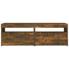 Mobile Porta TV con Luci LED Rovere Fumo 120x35x40 cm