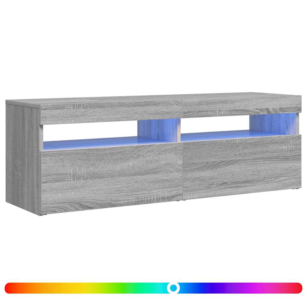Mobile Porta TV con Luci LED Grigio Sonoma 120x35x40 cmcm