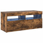 Mobile Porta TV con Luci LED Rovere Fumo 90x35x40 cm