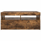 Mobile Porta TV con Luci LED Rovere Fumo 90x35x40 cm