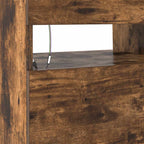 Mobile Porta TV con Luci LED Rovere Fumo 90x35x40 cm