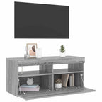 Mobile Porta TV con Luci LED Grigio Sonoma 90x35x40 cm