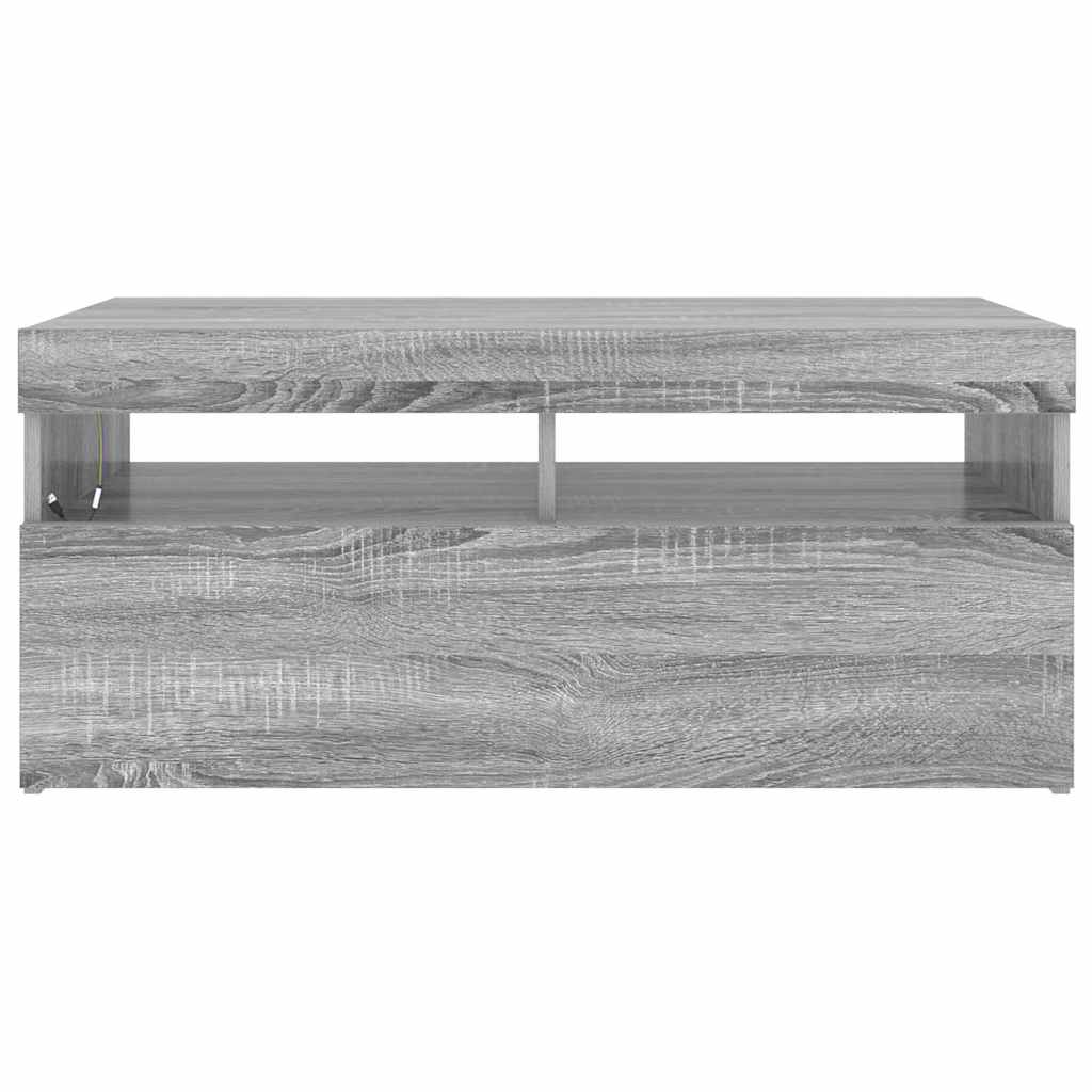 Mobile Porta TV con Luci LED Grigio Sonoma 90x35x40 cm
