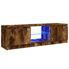 Mobile Porta TV con Luci LED Rovere Fumo 120x30x36 cm