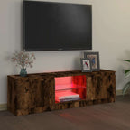 Mobile Porta TV con Luci LED Rovere Fumo 120x30x36 cm