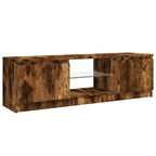 Mobile Porta TV con Luci LED Rovere Fumo 120x30x36 cm