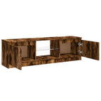Mobile Porta TV con Luci LED Rovere Fumo 120x30x36 cm