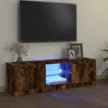 Mobile Porta TV con Luci LED Rovere Fumo 120x30x36 cm