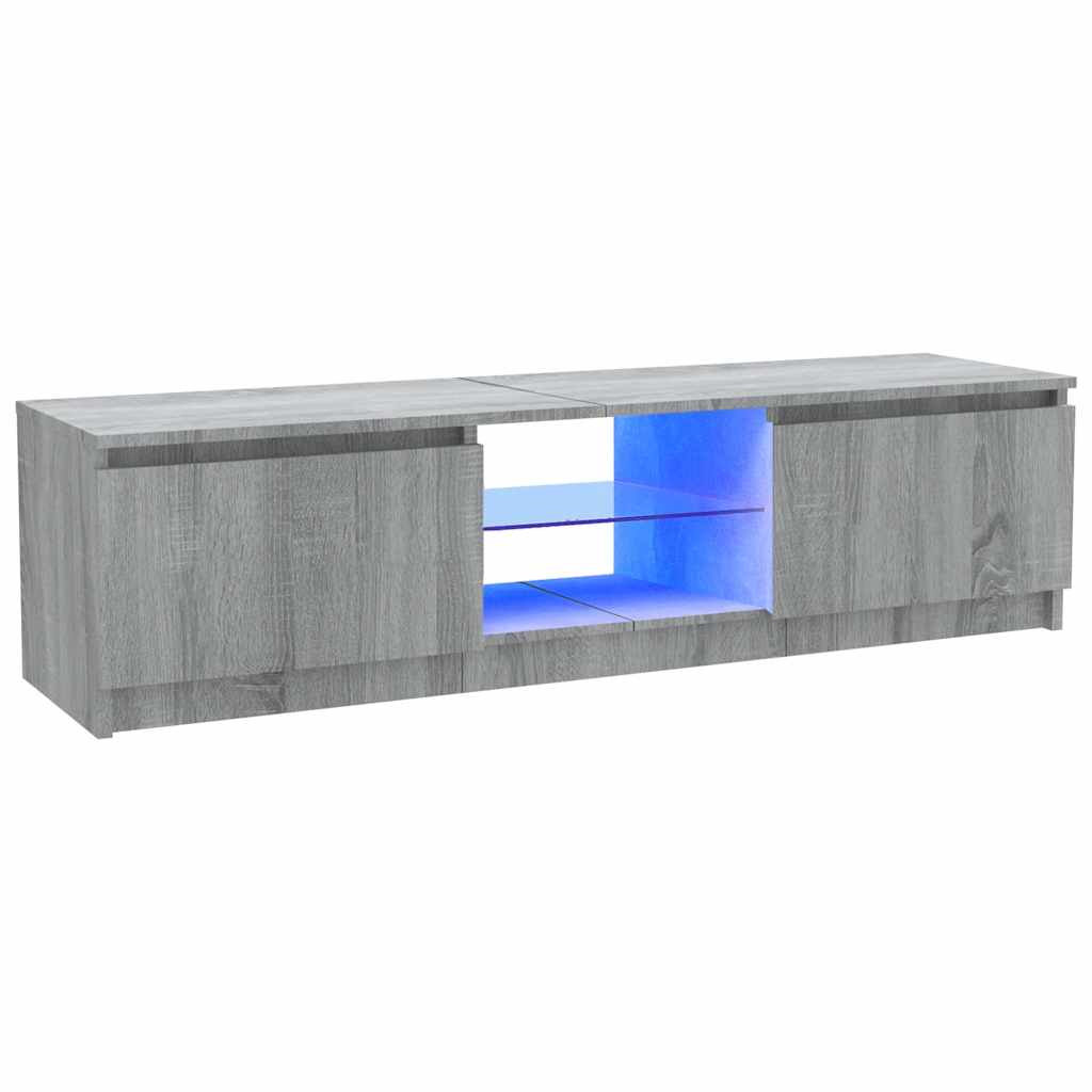 Mobile Porta TV con Luci LED Grigio Sonoma 120x30x36 cm