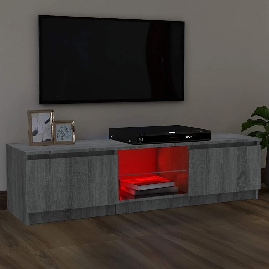 Mobile Porta TV con Luci LED Grigio Sonoma 120x30x36 cm