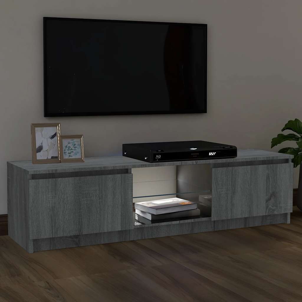 Mobile Porta TV con Luci LED Grigio Sonoma 120x30x36 cm