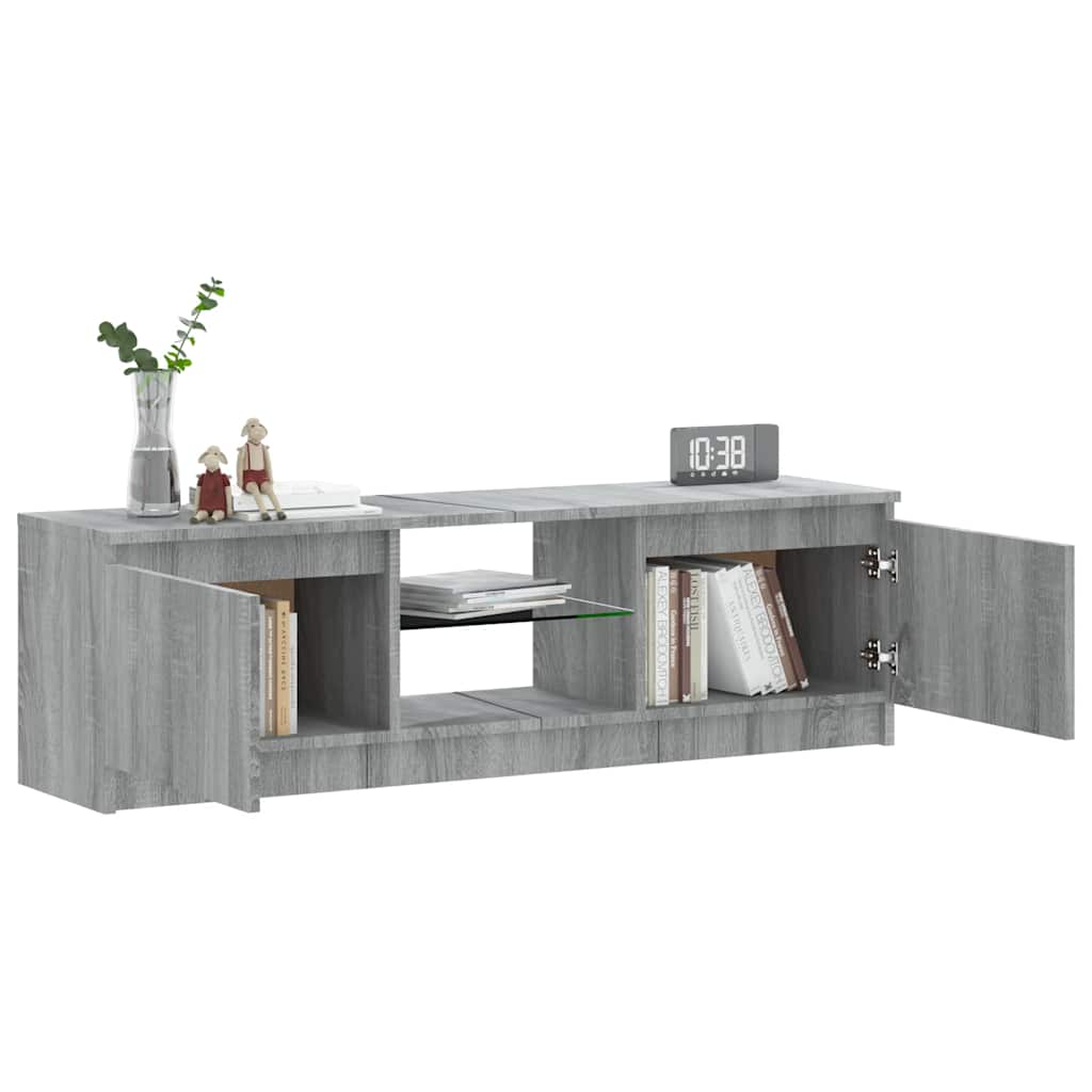 Mobile Porta TV con Luci LED Grigio Sonoma 120x30x36 cm