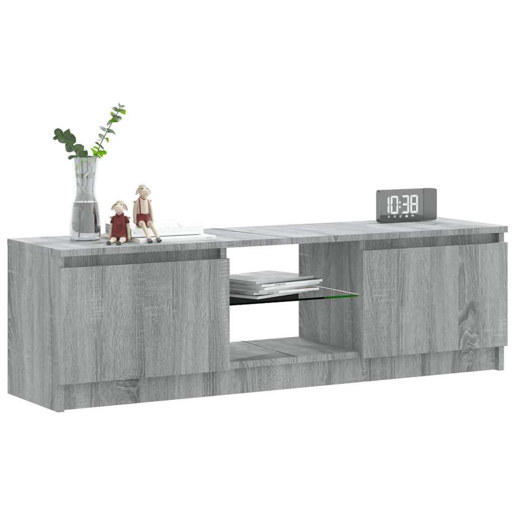 Mobile Porta TV con Luci LED Grigio Sonoma 120x30x36 cm