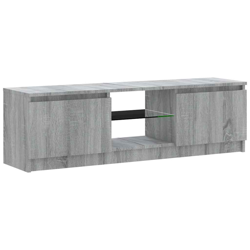 Mobile Porta TV con Luci LED Grigio Sonoma 120x30x36 cm