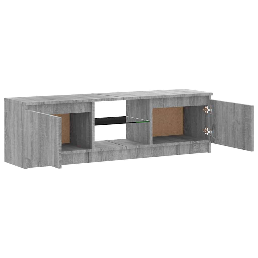 Mobile Porta TV con Luci LED Grigio Sonoma 120x30x36 cm