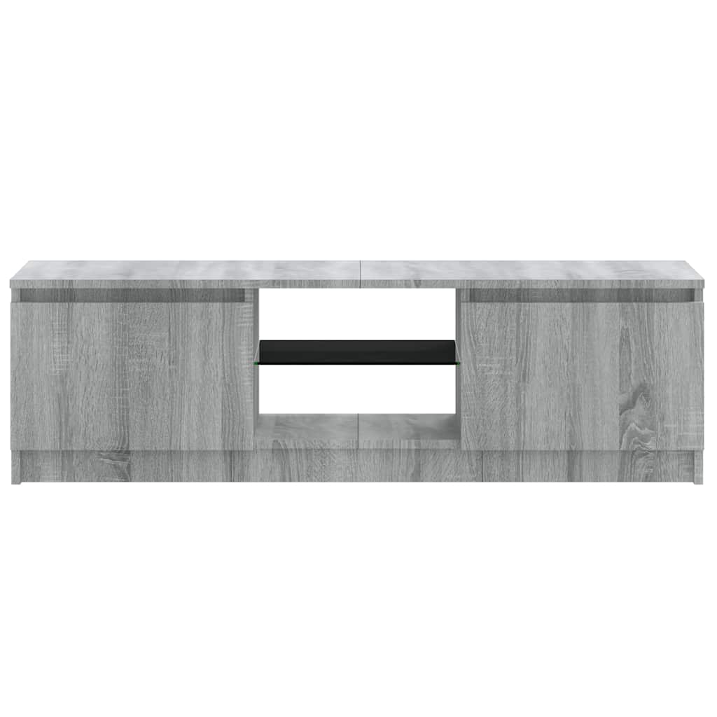 Mobile Porta TV con Luci LED Grigio Sonoma 120x30x36 cm