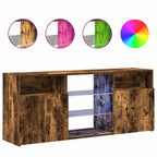 Mobile Porta TV con Luci LED Rovere Fumo 120x30x50 cm