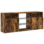 Mobile Porta TV con Luci LED Rovere Fumo 120x30x50 cm