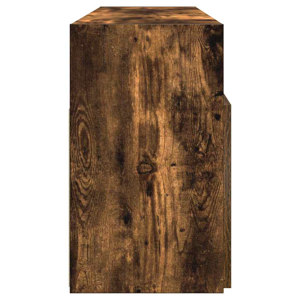 Mobile Porta TV con Luci LED Rovere Fumo 120x30x50 cm