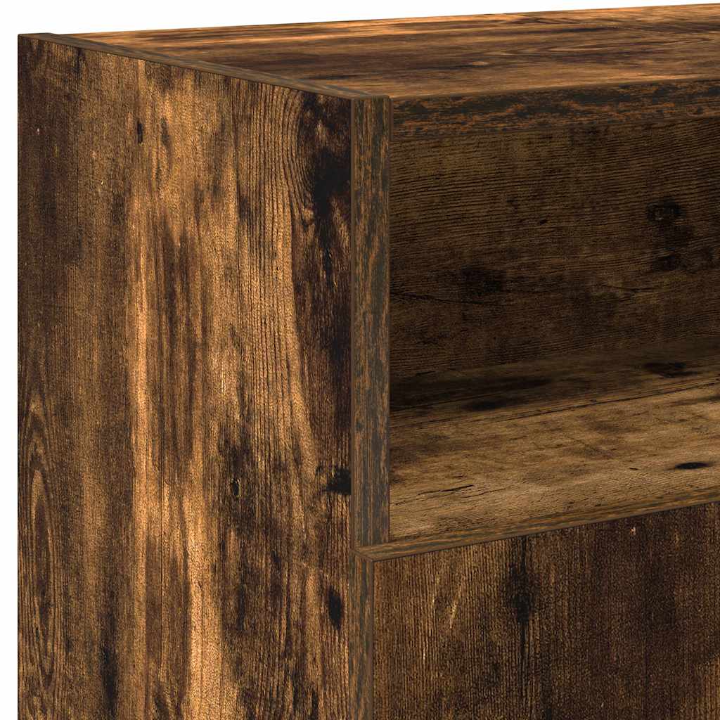 Mobile Porta TV con Luci LED Rovere Fumo 120x30x50 cm