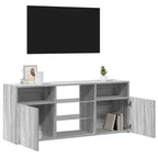 Mobile Porta TV con Luci LED Grigio Sonoma 120x30x50 cm