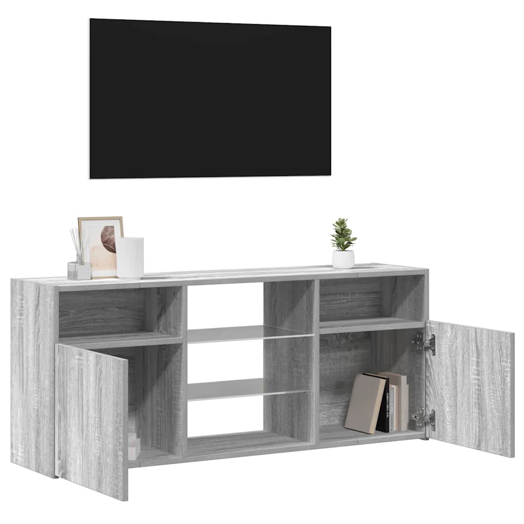 Mobile Porta TV con Luci LED Grigio Sonoma 120x30x50 cm